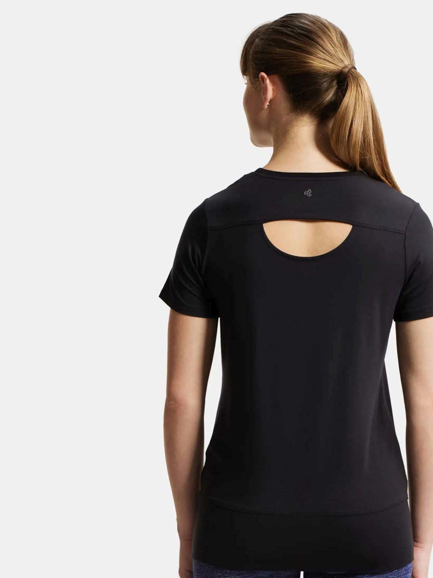 Jockey Black Printed Sports T-Shirt