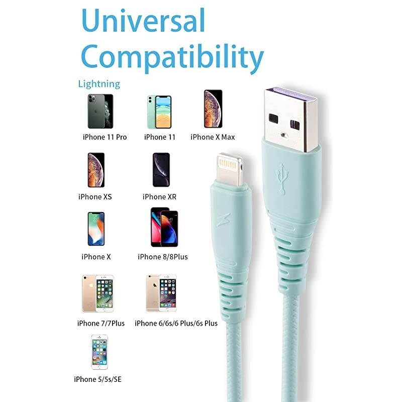 3Pack 3ft Charger Cable  for Long 3 Foot iPhone Charger Cord/Data Sync Fast iPhone USB Charging Cable Cord Compatible for iPhone X Case/8/8 Plus/7/7 Plus/6/6s Plus/5s/5,iPad Mini Case(Blue)