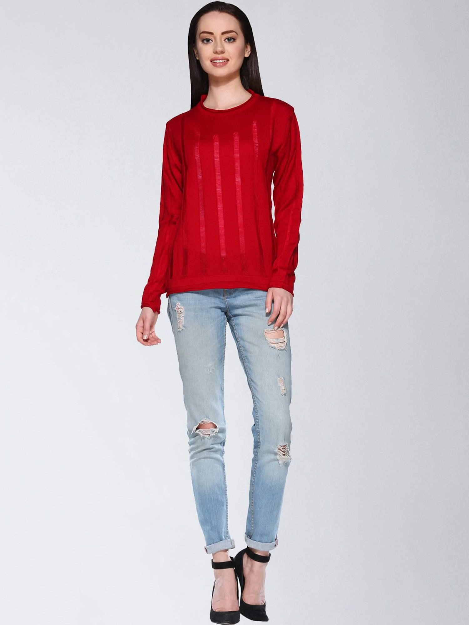 Club York Red Striped Sweater