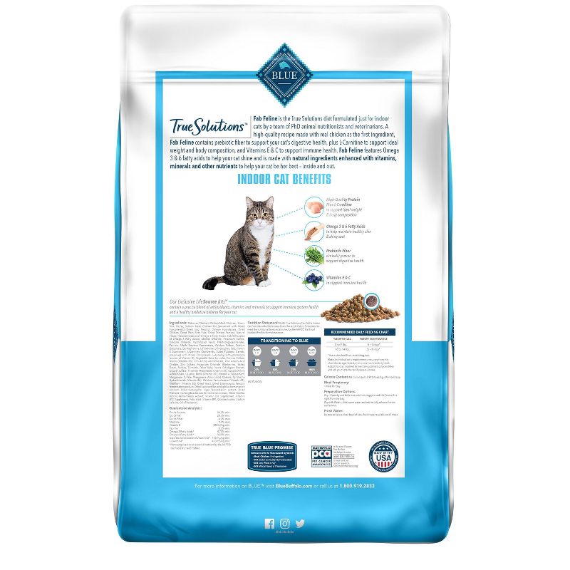 Blue Buffalo True Solutions Regular Indoor Adult Cat Chicken Dry Cat Food - 11lbs