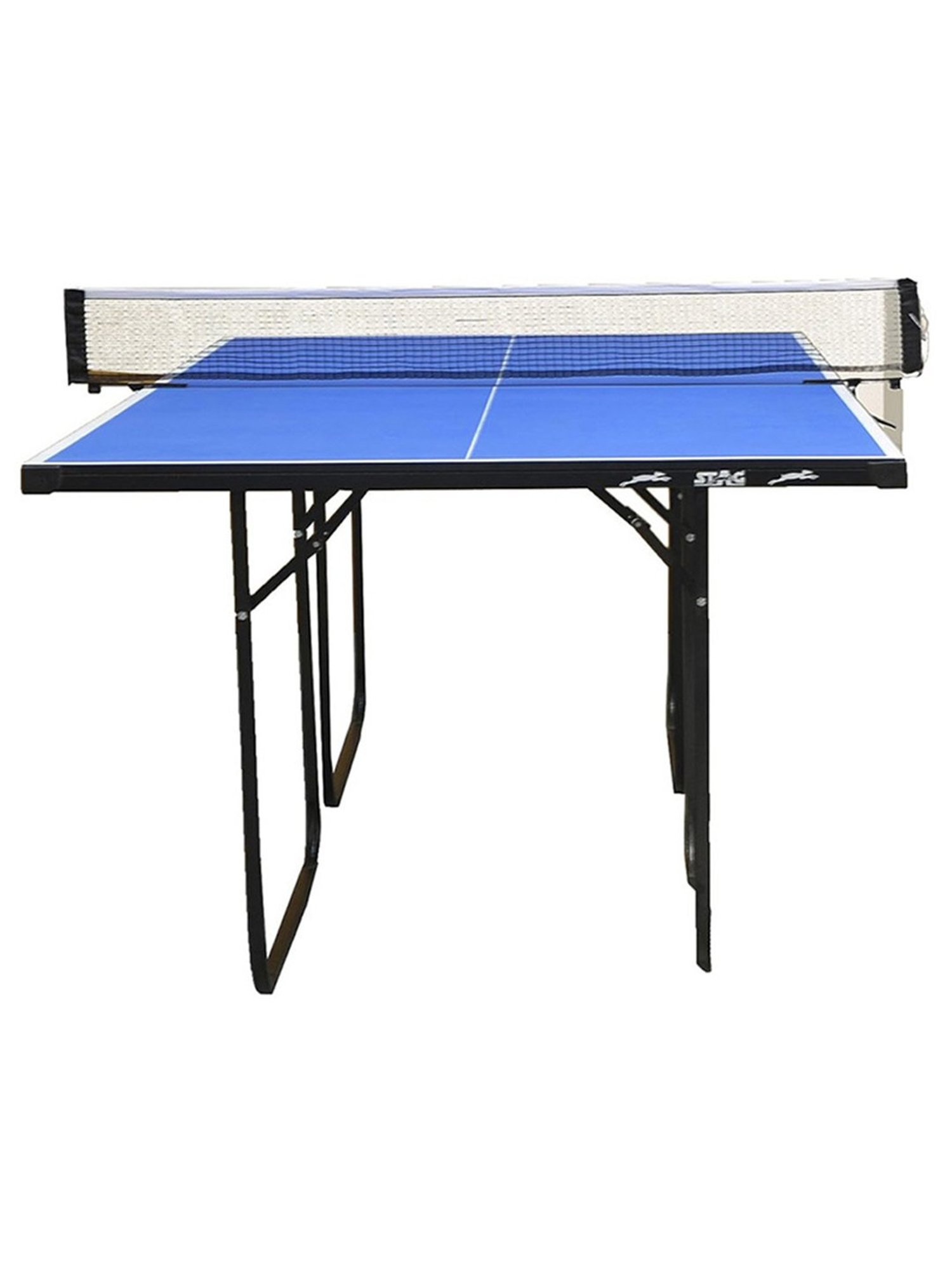 Stag Global 12mm Top Thickness Easily Foldable Space Saving Midi Table Tennis Table (Blue)