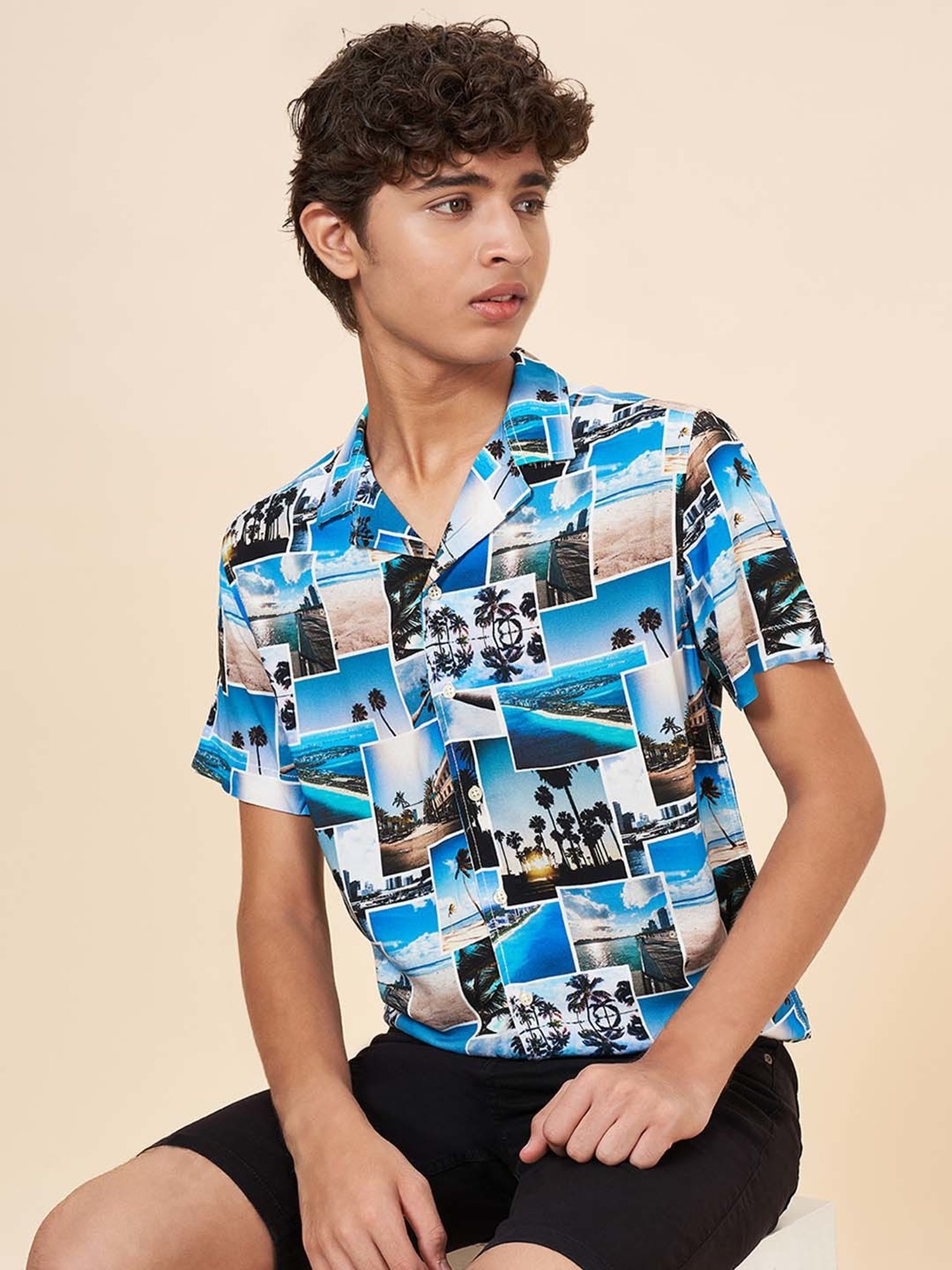 Coolsters by Pantaloons Kids Blue Printed Shirt