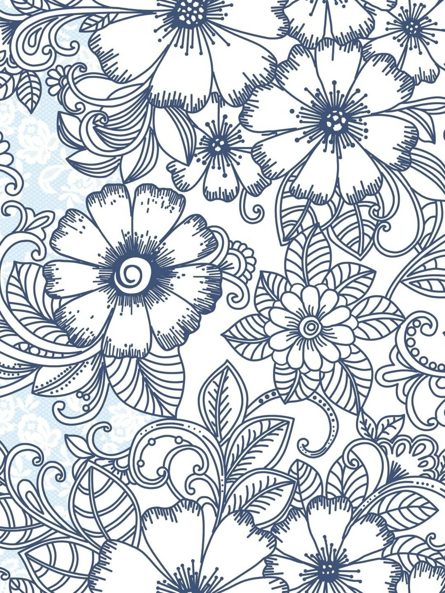 My Room Floral Blue 140 TC Cotton Fitted King Bed Sheet with 2 Pillow Covers