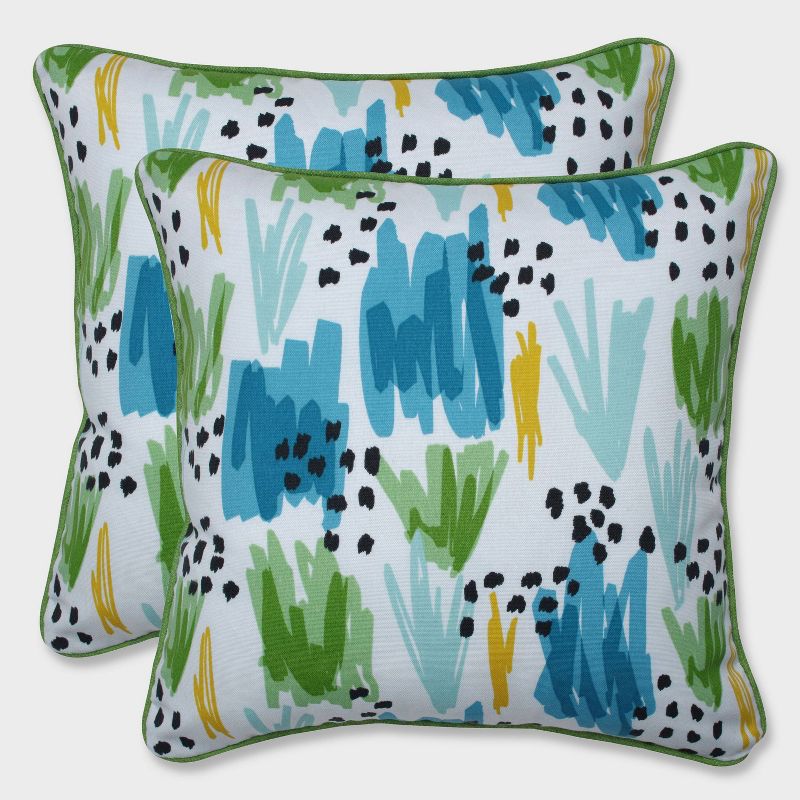 16.5" 2pk Flicker Seaglass Throw Pillows Blue - Pillow Perfect