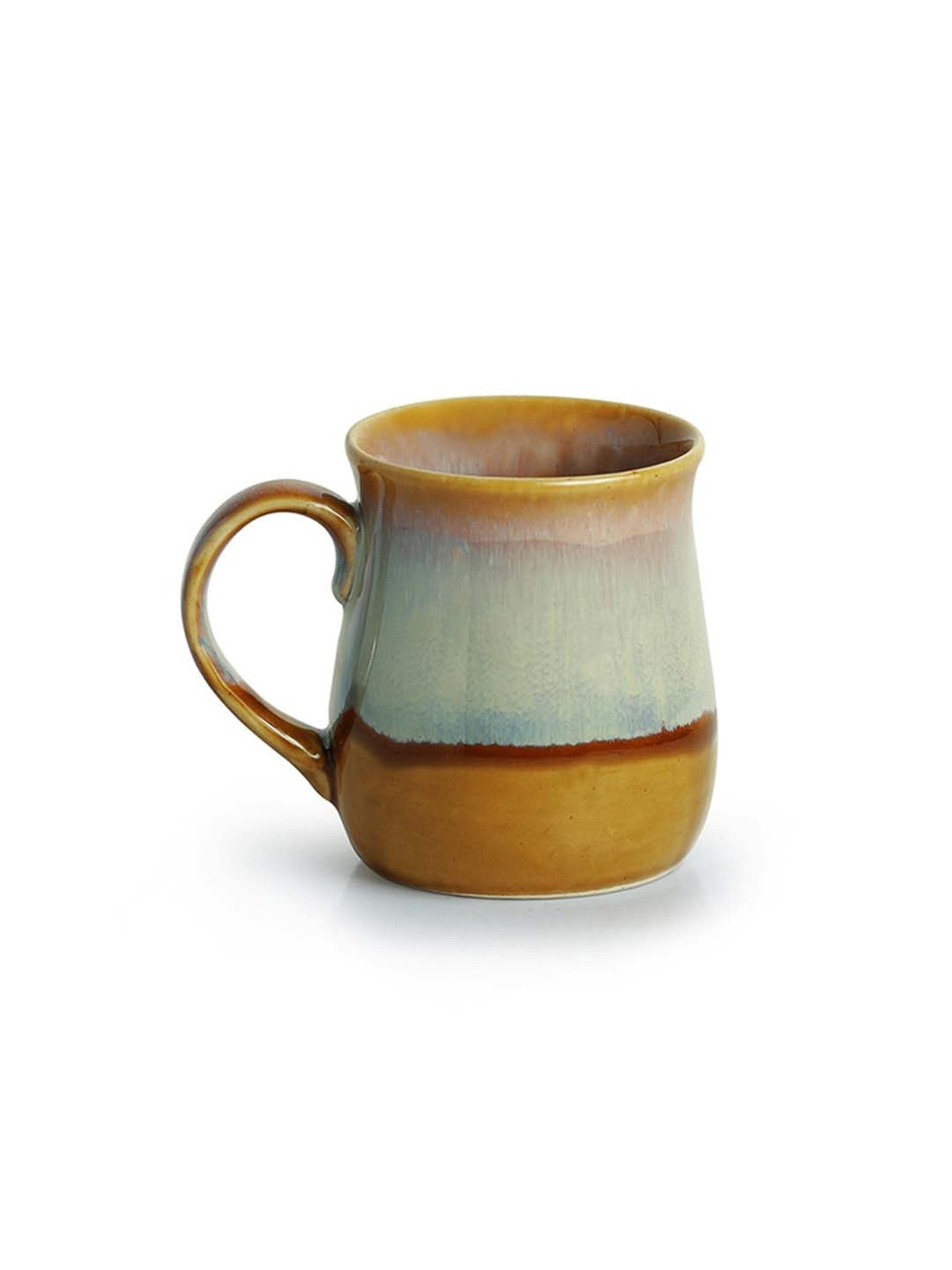 ExclusiveLane Tea-Coffee & Milk Mug Dual-Glazed Studio Pottery In Ceramic (360 ML)