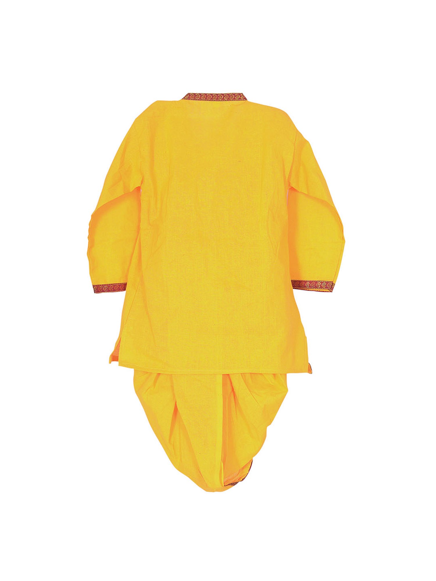 Ahhaaaa Kids Yellow Embroidered Kurta, Dhoti with Flute