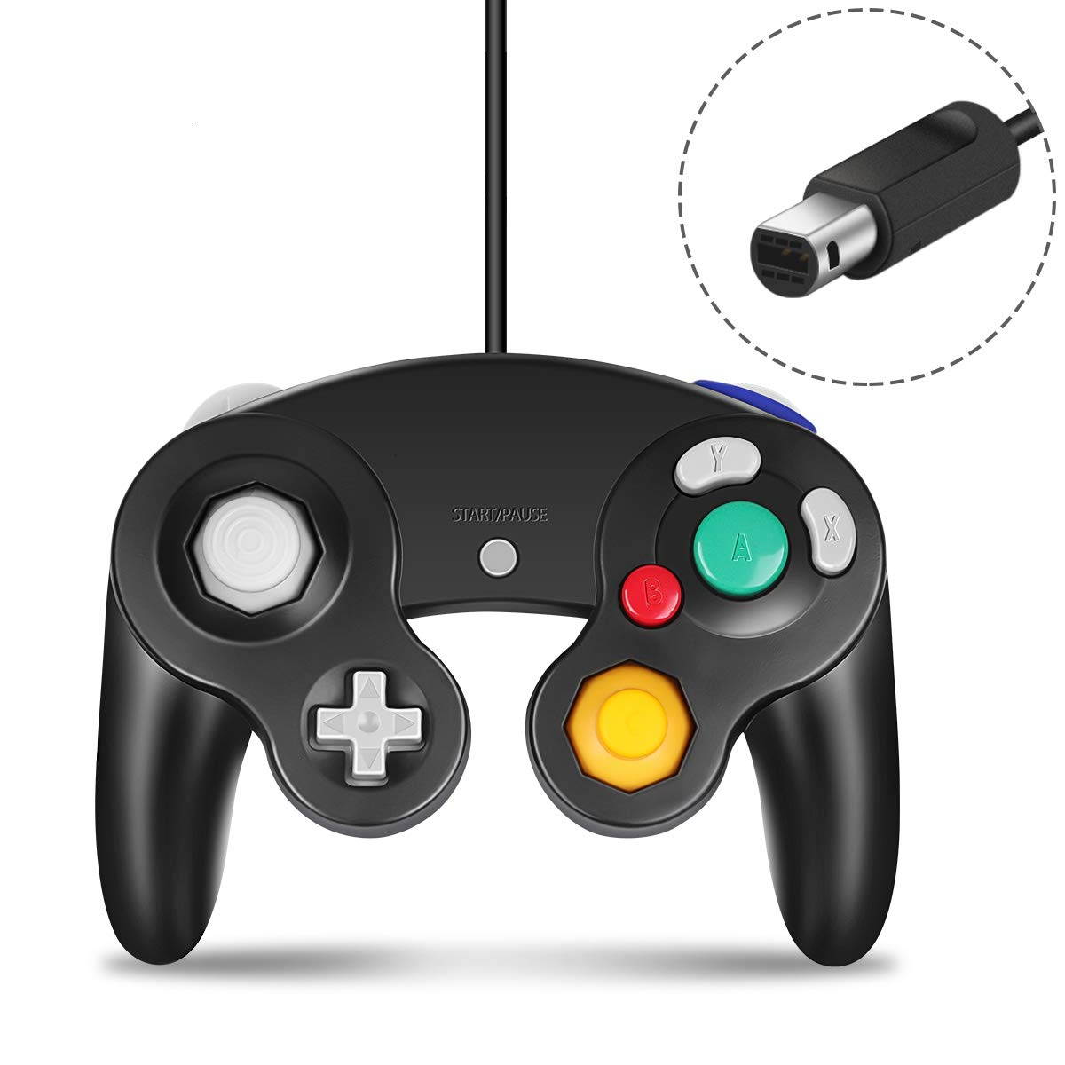 Gamecube Controller Compatible with Nintendo Gamecube and Wii U Classic Wired Controller NGC Gamepad Joystick Black
