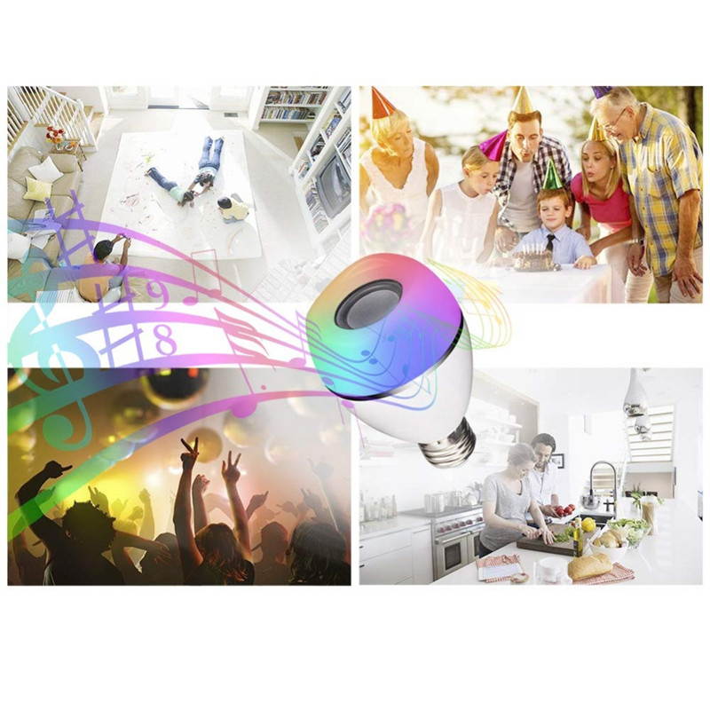 Smart Music LED Bulb RGB Light Wireless Bluetooth Audio Speaker Music Playing Dimmable Lamp with APP Remote Control