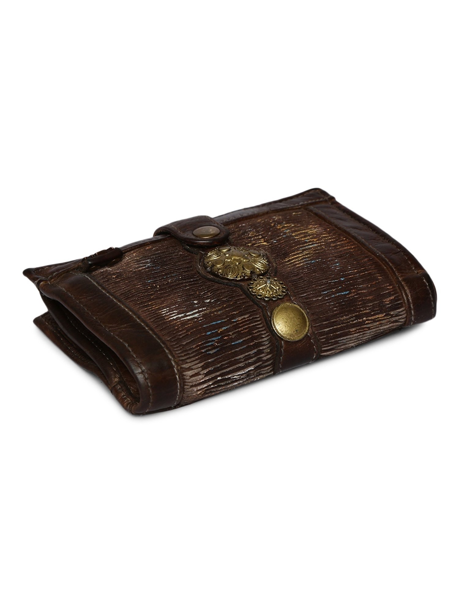 Art N Vintage Silvia Brown Leather Textured  Bi-Fold Wallet for Women