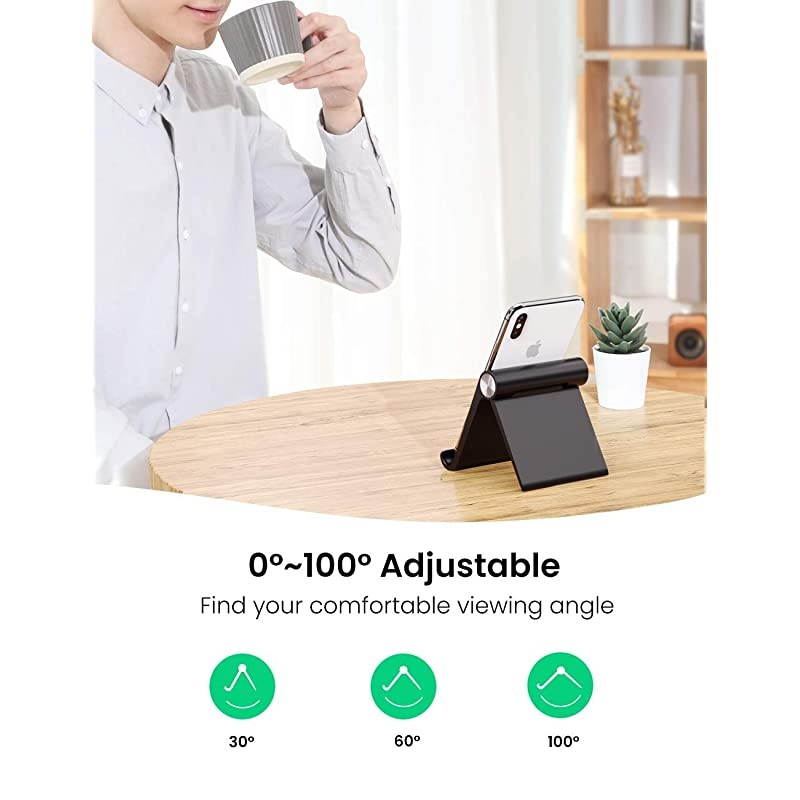Tablet Stand Holder Adjustable Compatible for iPad 10.2 2019 iPad Pro 11 Inch 2020 iPad 9.7 2018 iPad Mini 5 4 3 2 iPad Air Nintendo Switch iPhone 12 Pro Max 11 XS XR X 8 Plus 7 6 Black