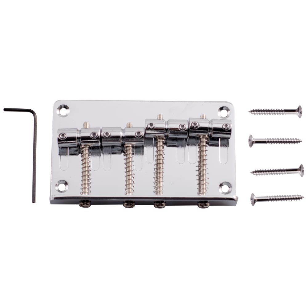 Seismic Audio - SAGA20 - Replacement Chrome Bass Guitar Bridge for Bass Guitars