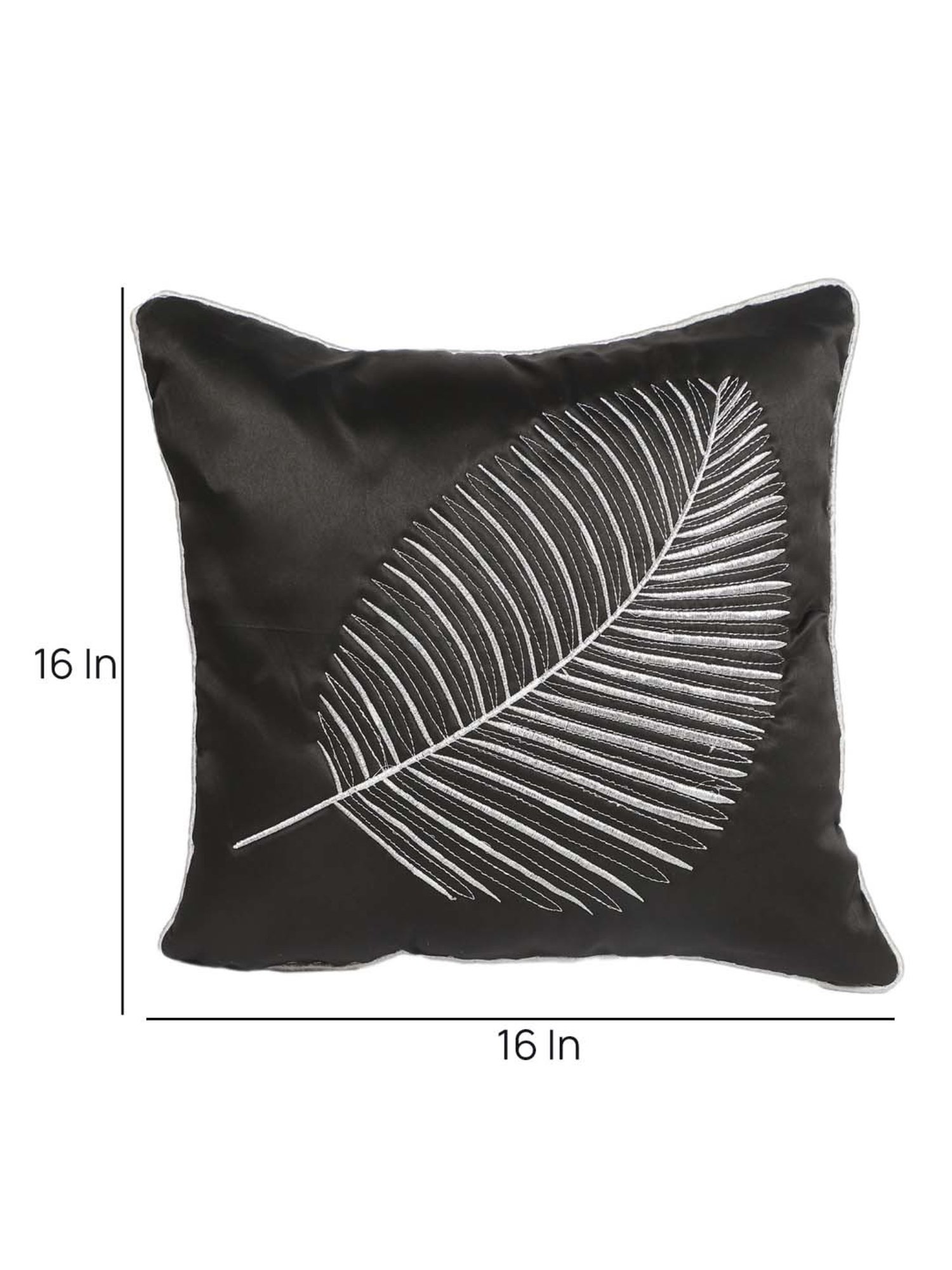 MFD HOME Furnishing Black Satin Cushion Cover - Set of 5