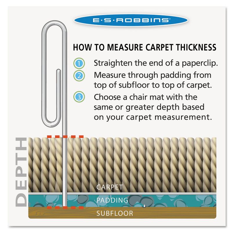 3'10"x5' Rectangle Solid Office Chair Mat Clear - ES Robbins