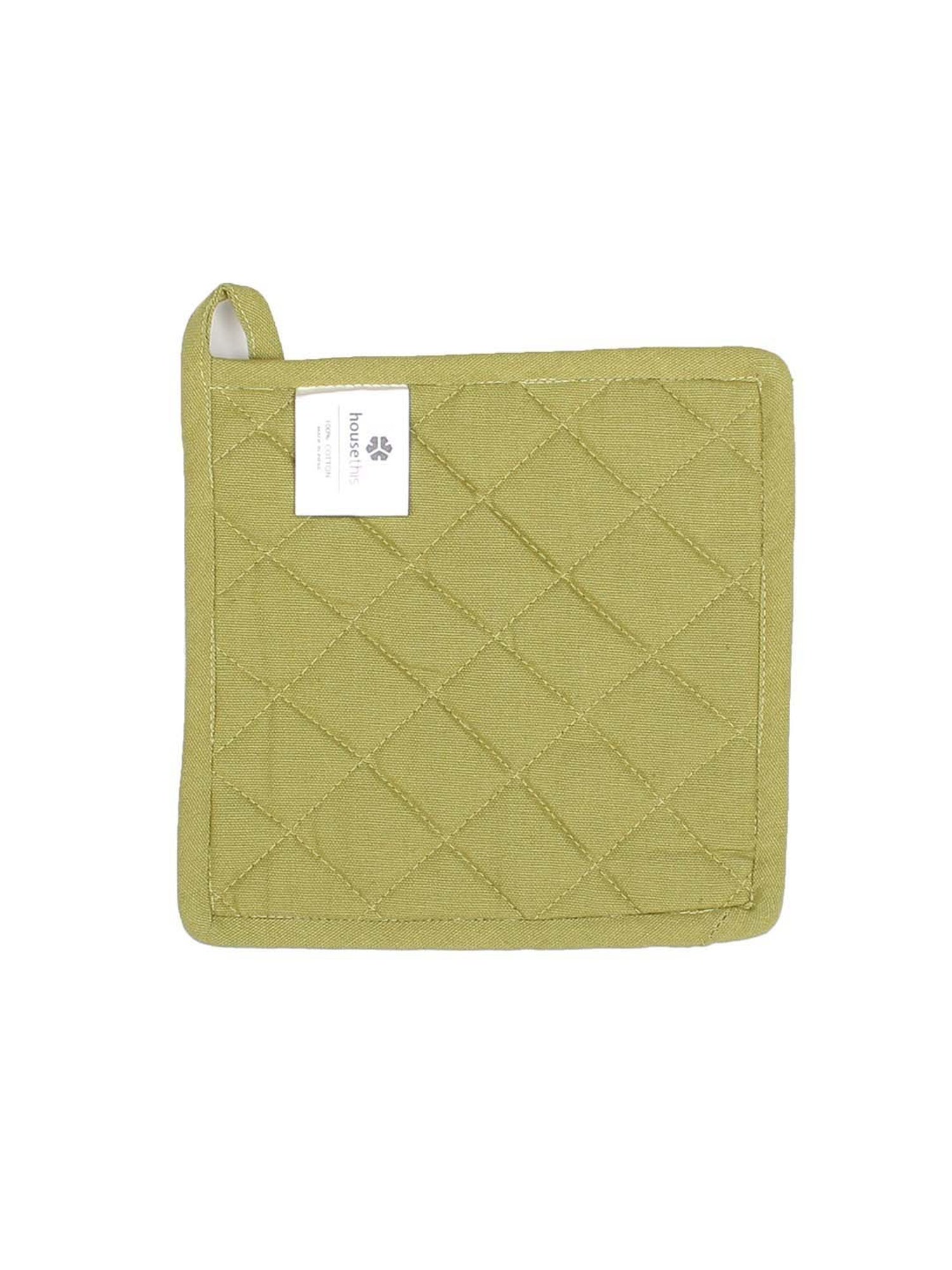 House This Gir Green Cotton Pot Holders - Set of 2