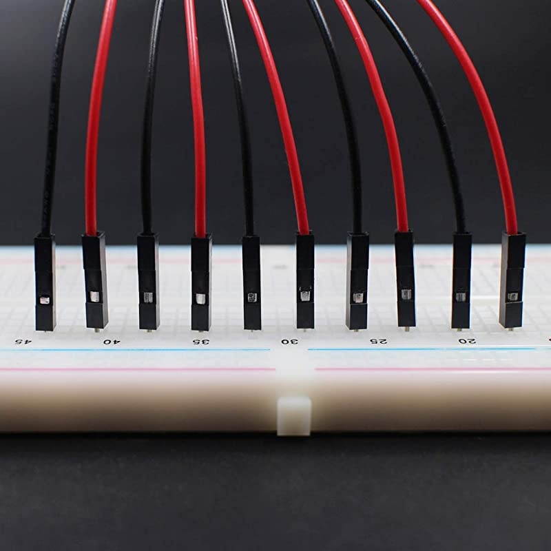 Breadboard M/M M/F F/F Black Red Color for Power Lines Jumper Wires 0.1'' Square Head 90-Pack 24AWG by Hellotronics (3 Types, 15CM, Pack of 90)