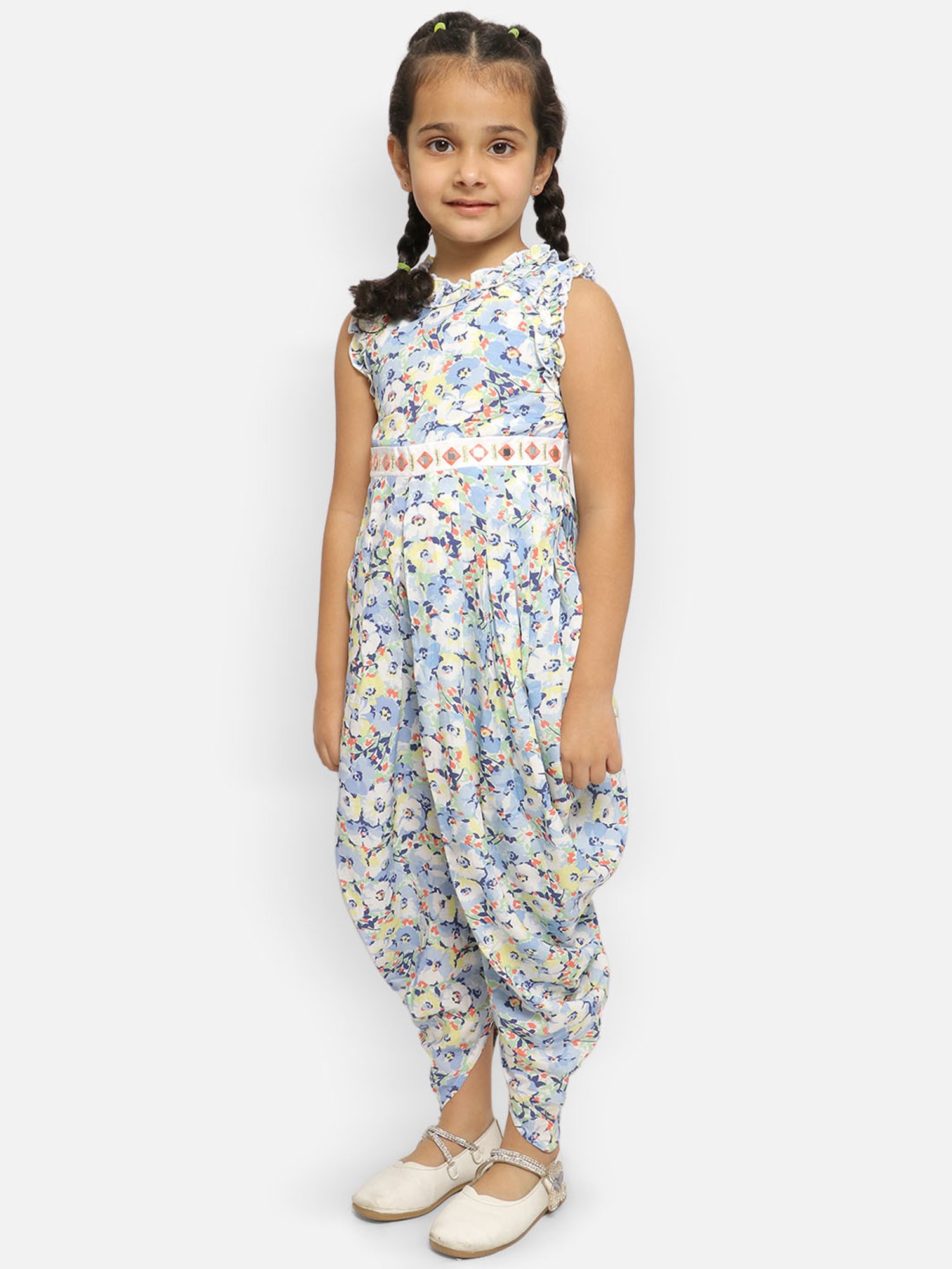 Nauti Nati Kids Multicolor Floral Print Jumpsuit
