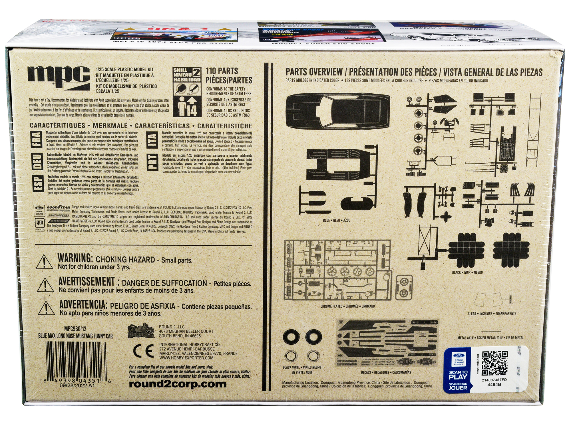 Skill 2 Model Kit 1967 Ford Mustang Shelby GT350 Black 1/25 Scale Model by AMT