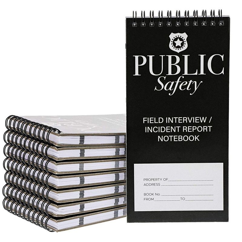 12-Pack Police and Public Safety Field Interview Notebooks, 4 X 8 Notepads