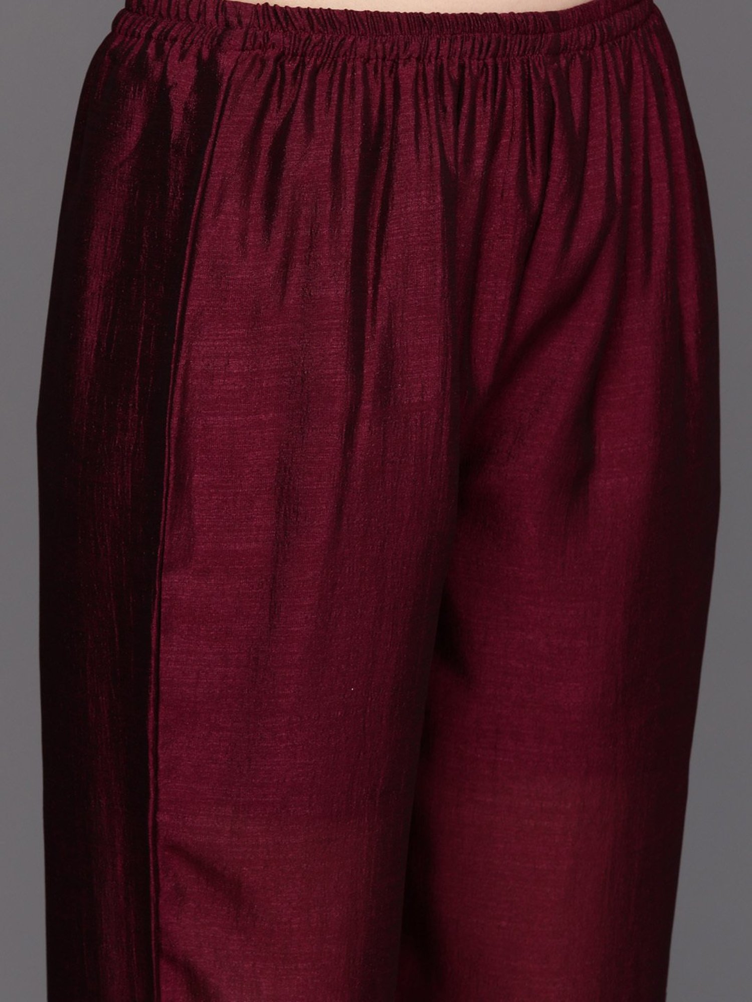 Indo Era Maroon Embroidered Kurta Pant Set With Dupatta