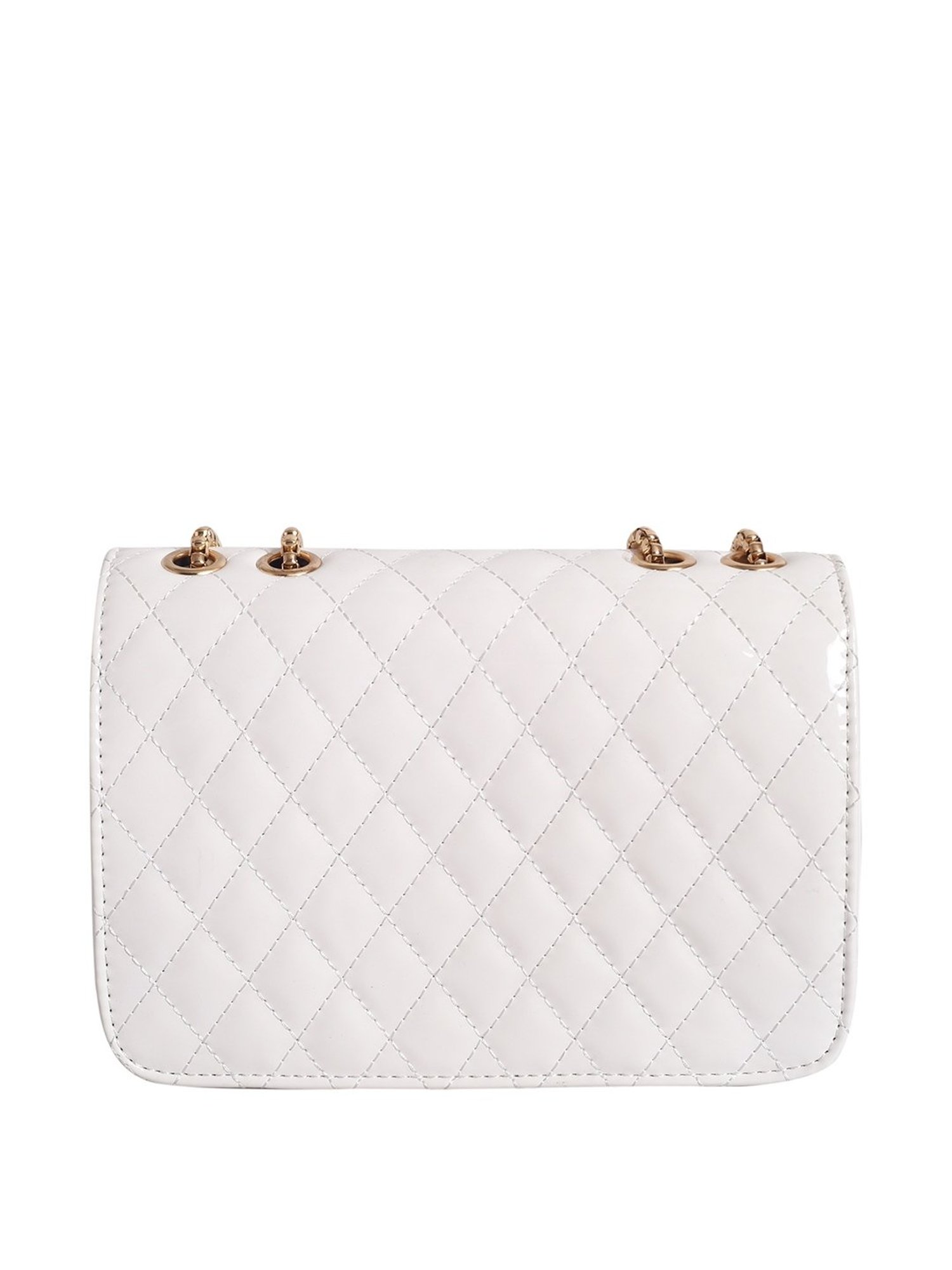 Lino Perros Pearl White Quilted Medium Handbag
