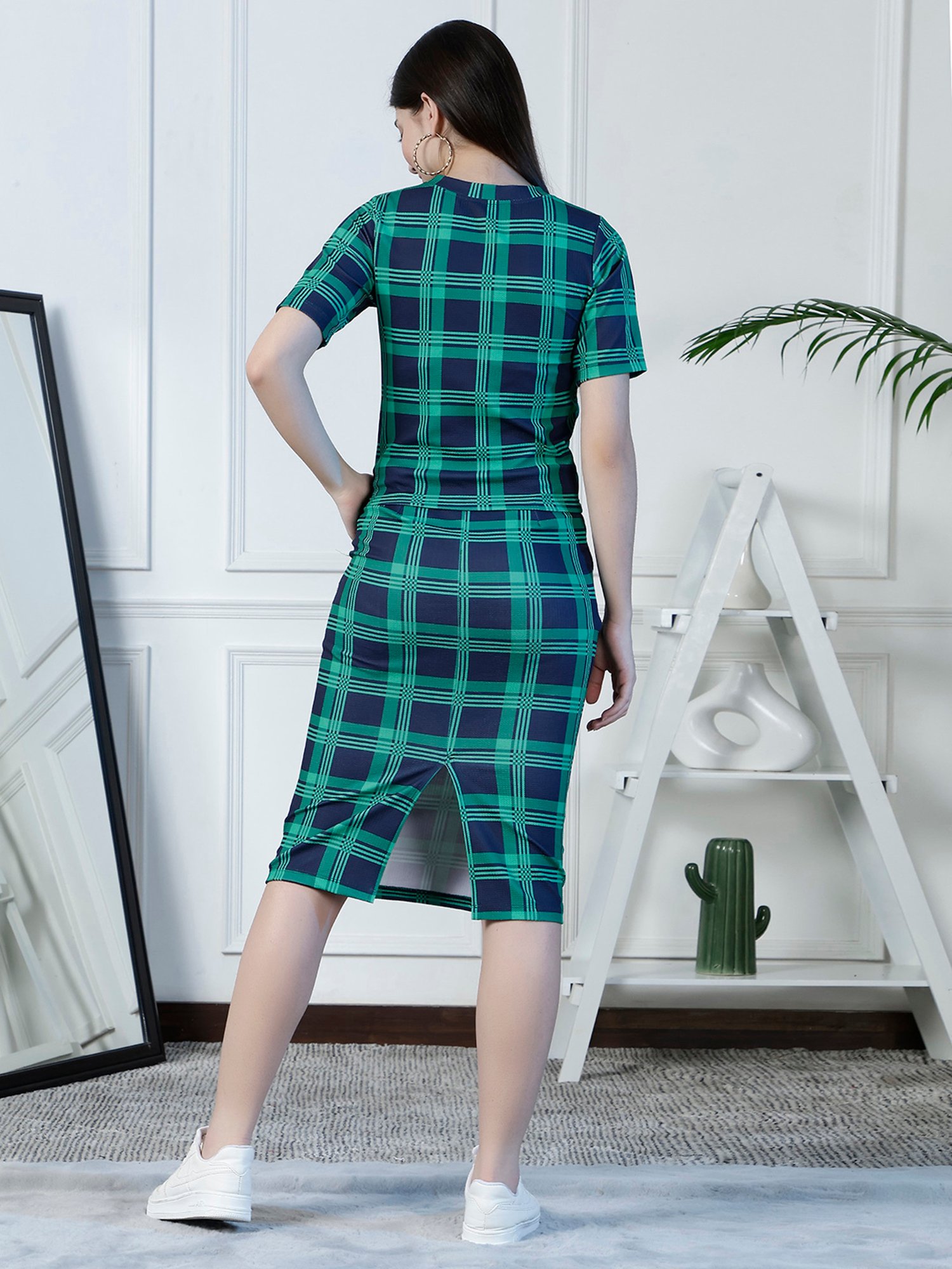 NEUDIS Green & Navy Checks Co-Ord Set