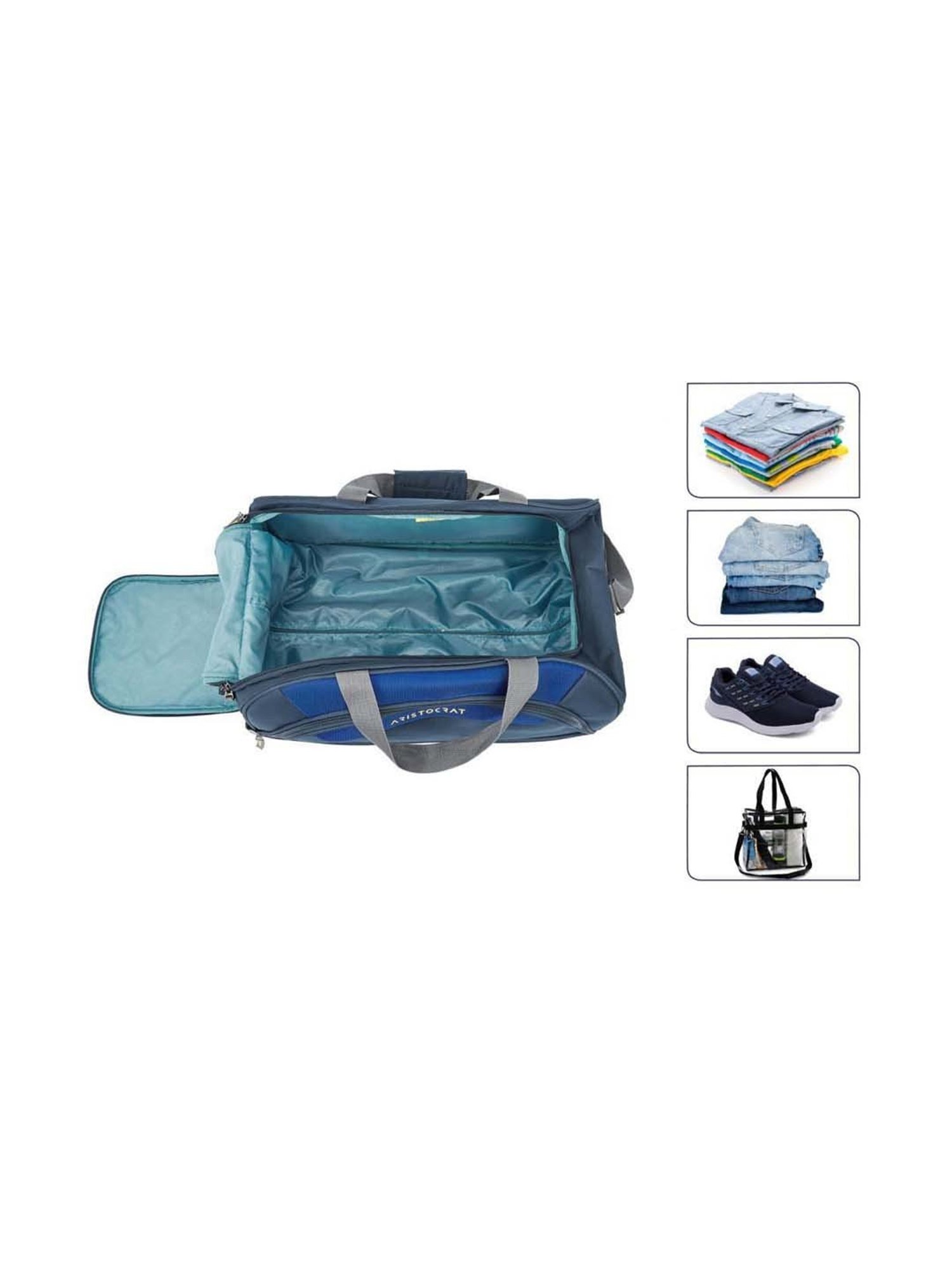 Aristocrat Blue Small Soft Cabin Trolley - 55 cm