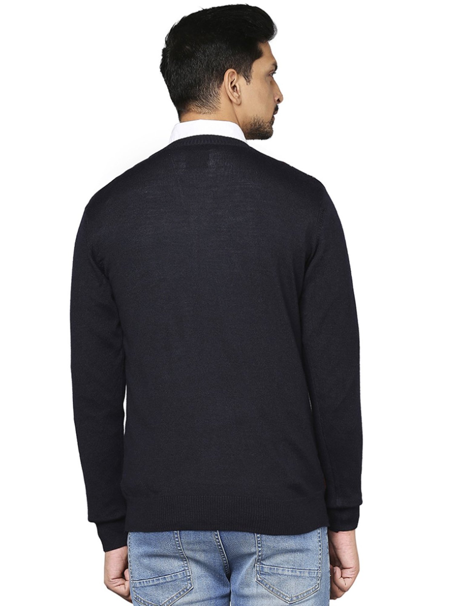 Raymond Blue  Regular Fit Printed Sweaters