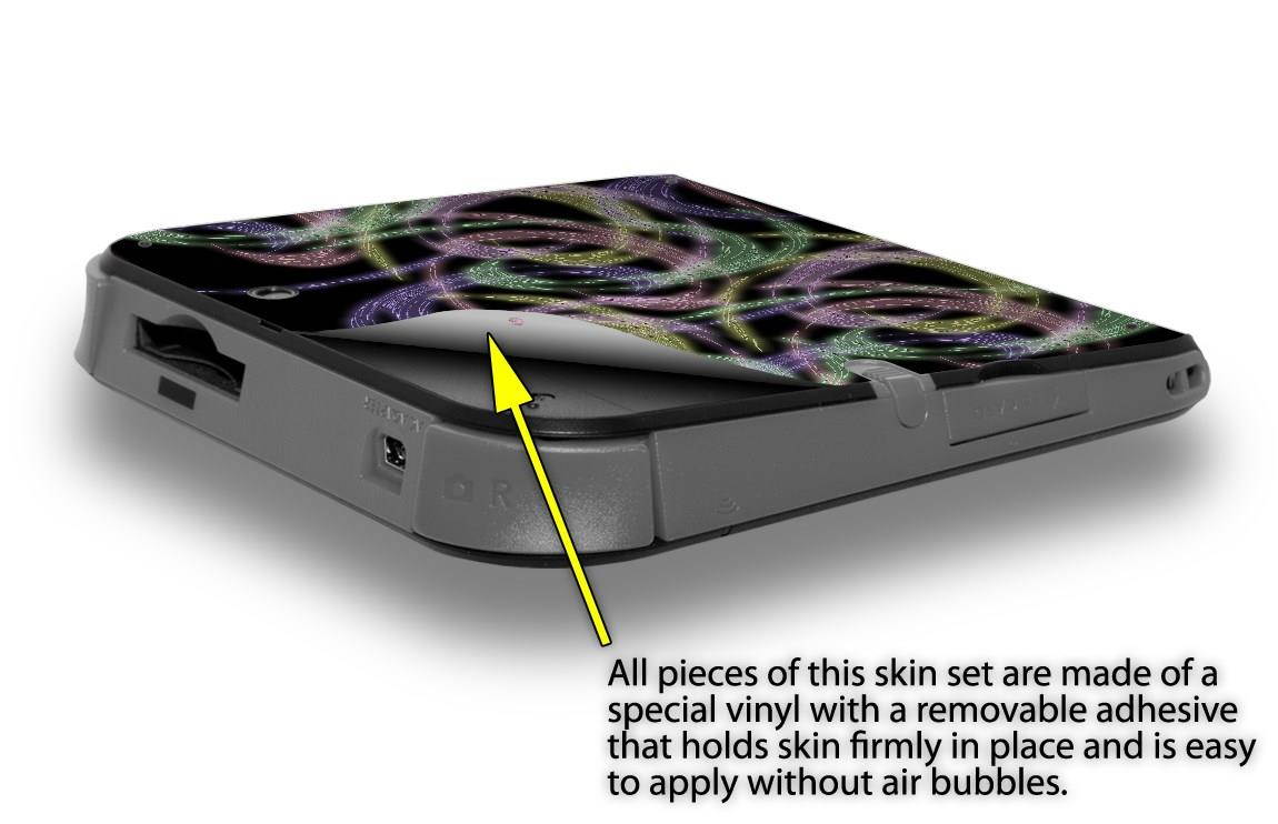 Neon Swoosh on Black - Decal Style Vinyl Skin fits Nintendo 2DS