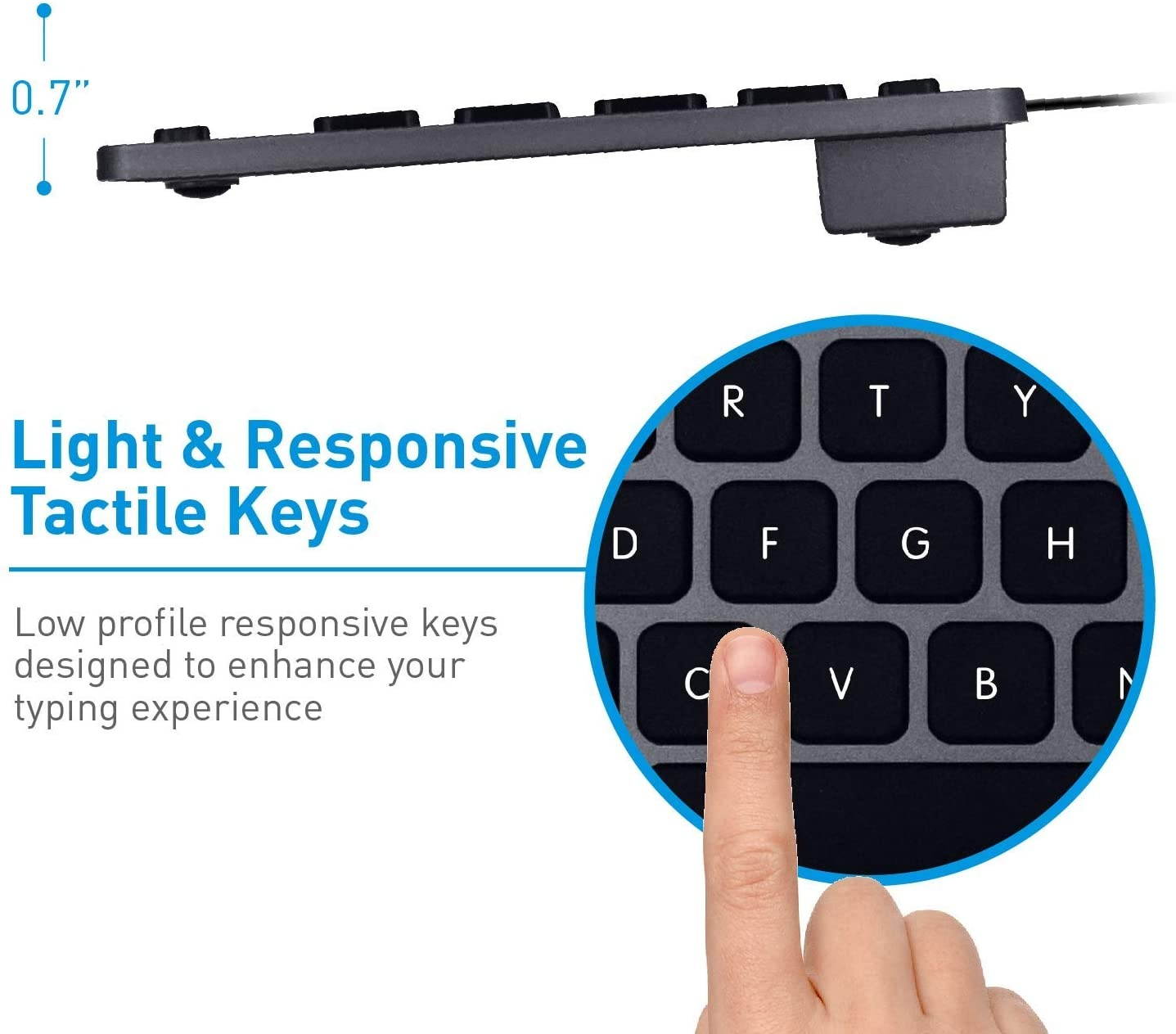 Macally Slim USB Wired Small Compact Mini Computer Keyboard for Apple Mac, iMac, MacBook Pro/Air, Mac Mini, Windows PC Desktops, Laptop (Space Gray)