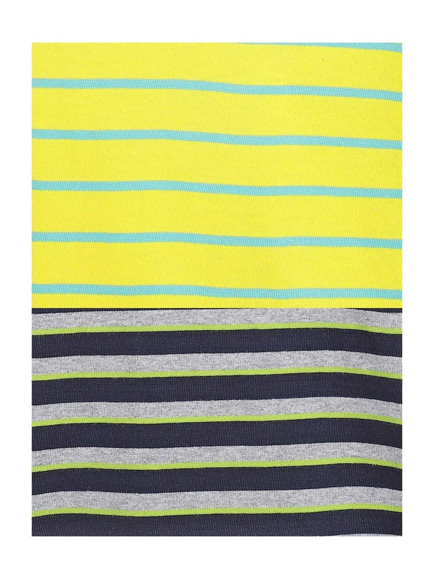 Campana Kids Yellow & Navy Cotton Striped T-Shirt