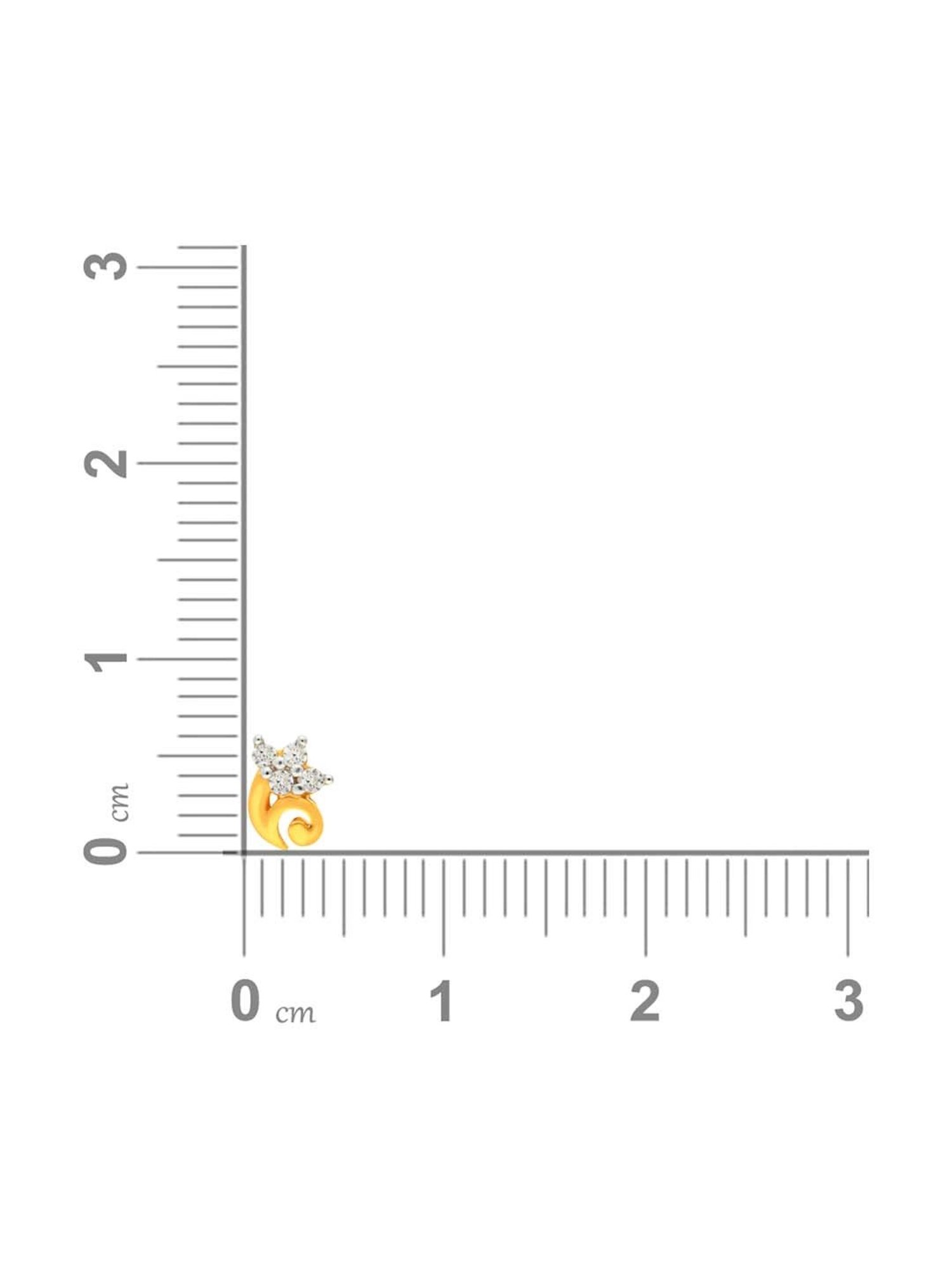 Malabar Gold and Diamonds 22k Gold Floral Nosepin for Women