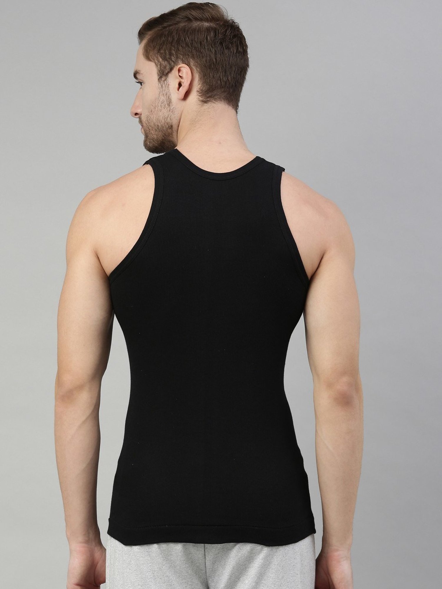 Dixcy Scott Originals Black Cotton Regular Fit Vest - Pack Of 2