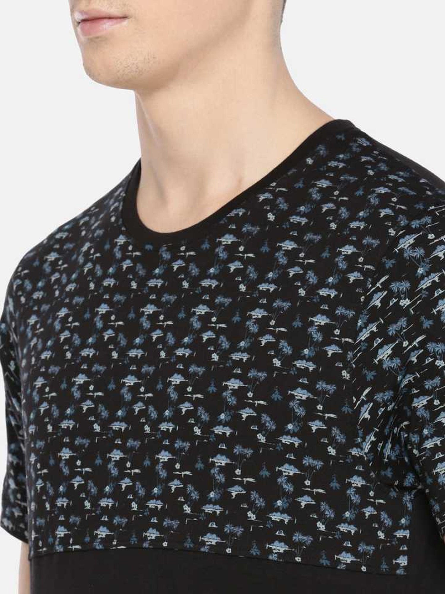 Dollar Black Regular Fit Printed T-Shirt