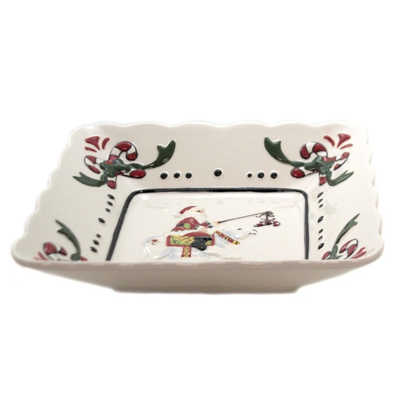 Tabletop 10.25" Santa With Polar Bear Dish Christmas Party  Bowl Cosmos Gifts Corp.  -  Serving Bowls