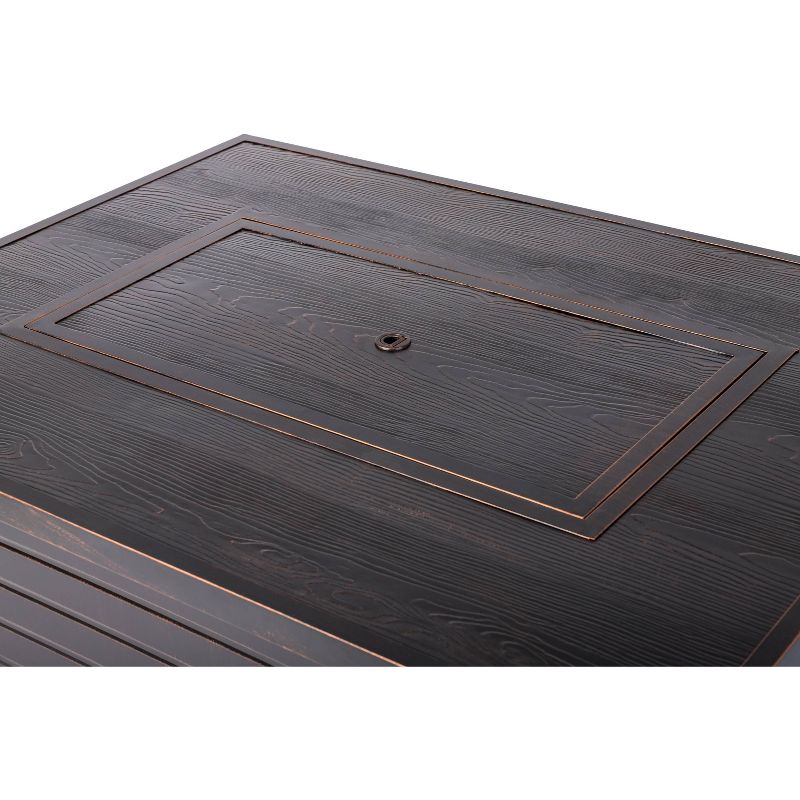 Sawyer Brushed Bronze Rectangle Aluminum LPG Fire Pit - Fire Sense