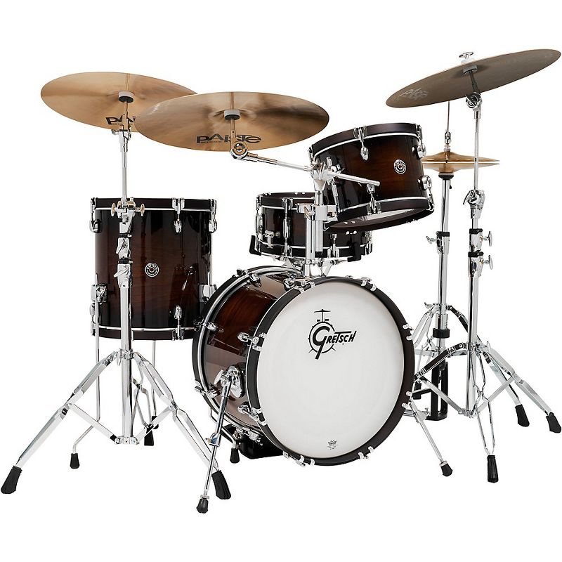 Gretsch Drums Catalina Special Edition Walnut/Maple 4-Piece Shell Pack with Wood Hoops and 18 in. Bass Drum Walnut Burst
