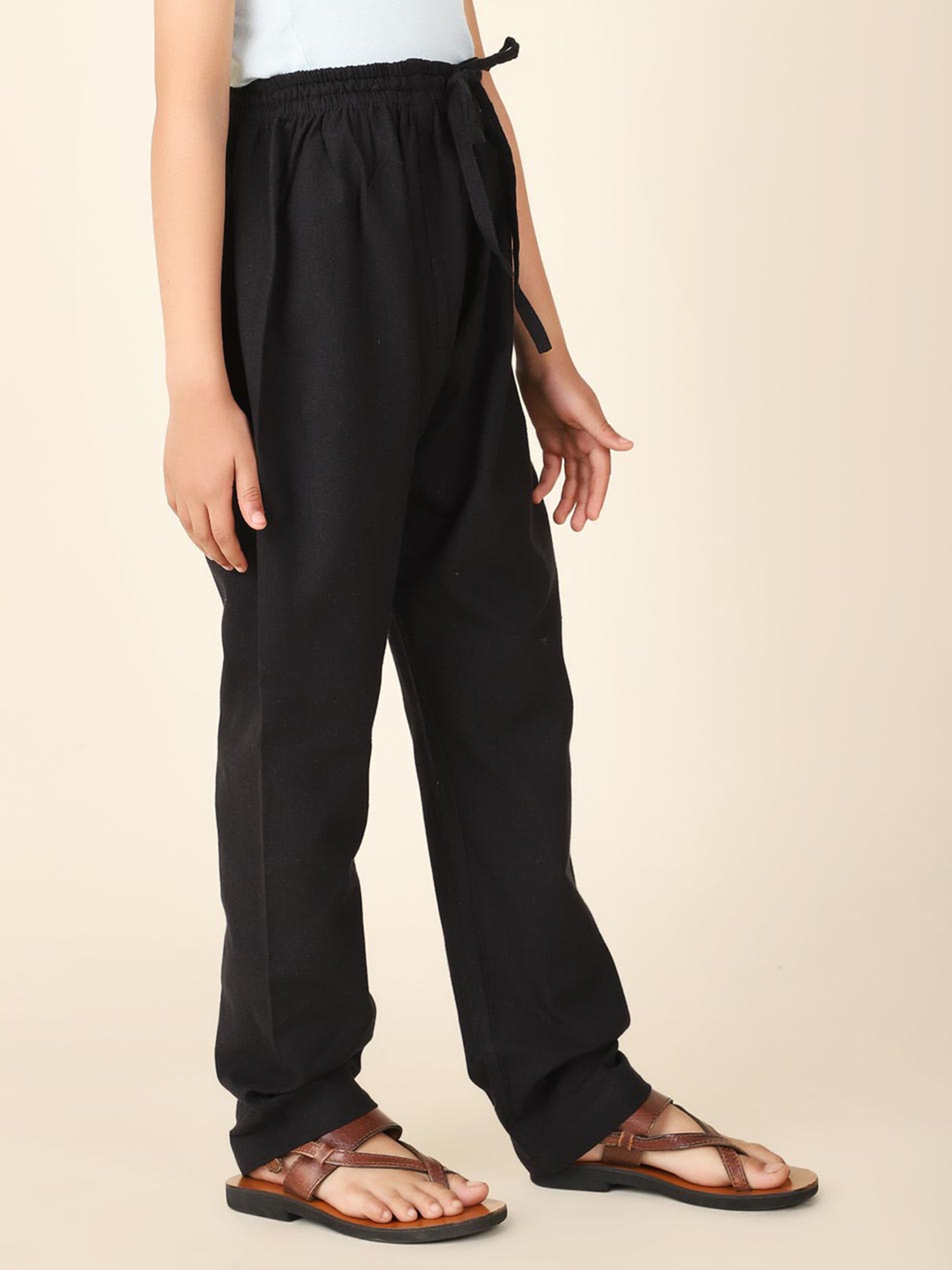 Juniors by Lifestyle Boys Beige Cotton Solid Woven Bottom