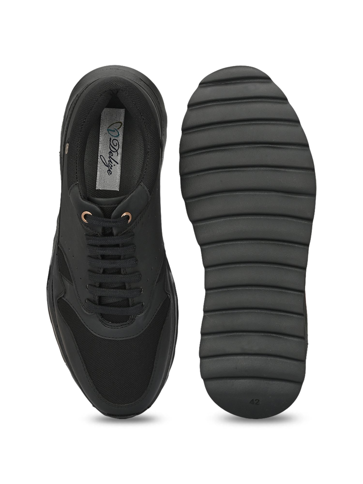 Delize Men's Black Casual Sneakers