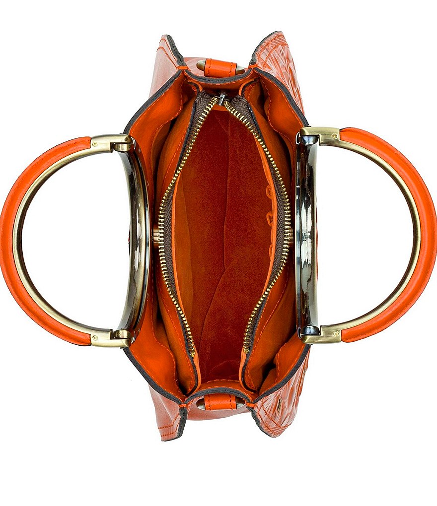 Patricia Nash Cut Out Tooling Collection Aria Ring Handle Floral Shopper Tote Bag