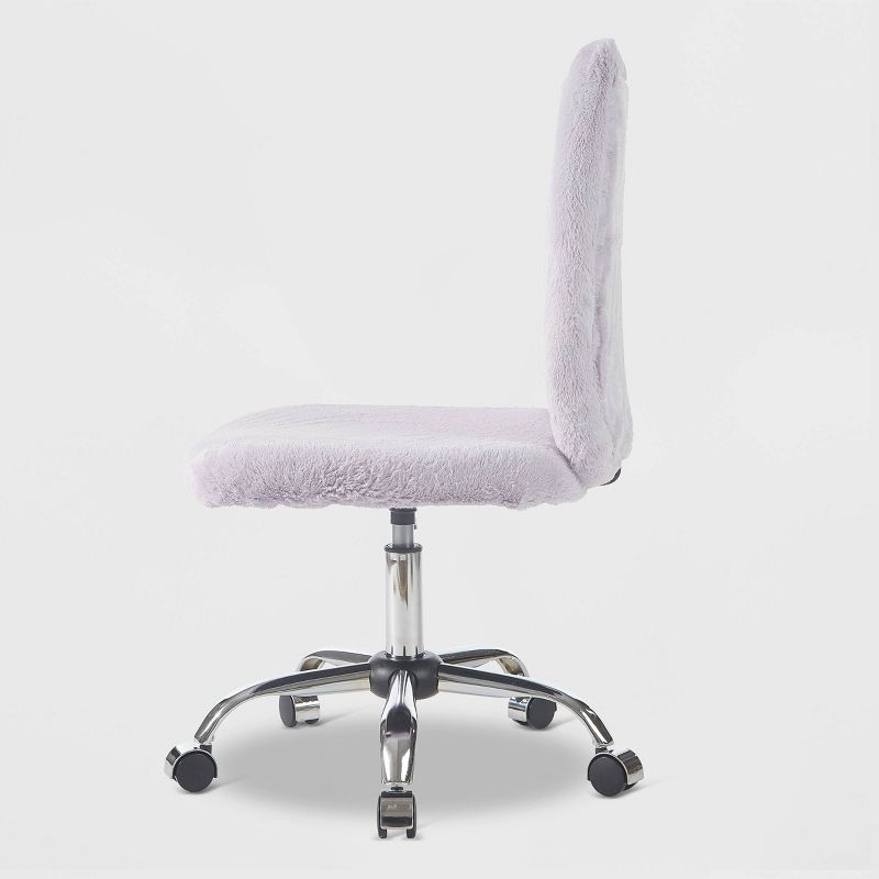 Faux Fur Rolling Computer Task Chair Lavender - Urban Shop