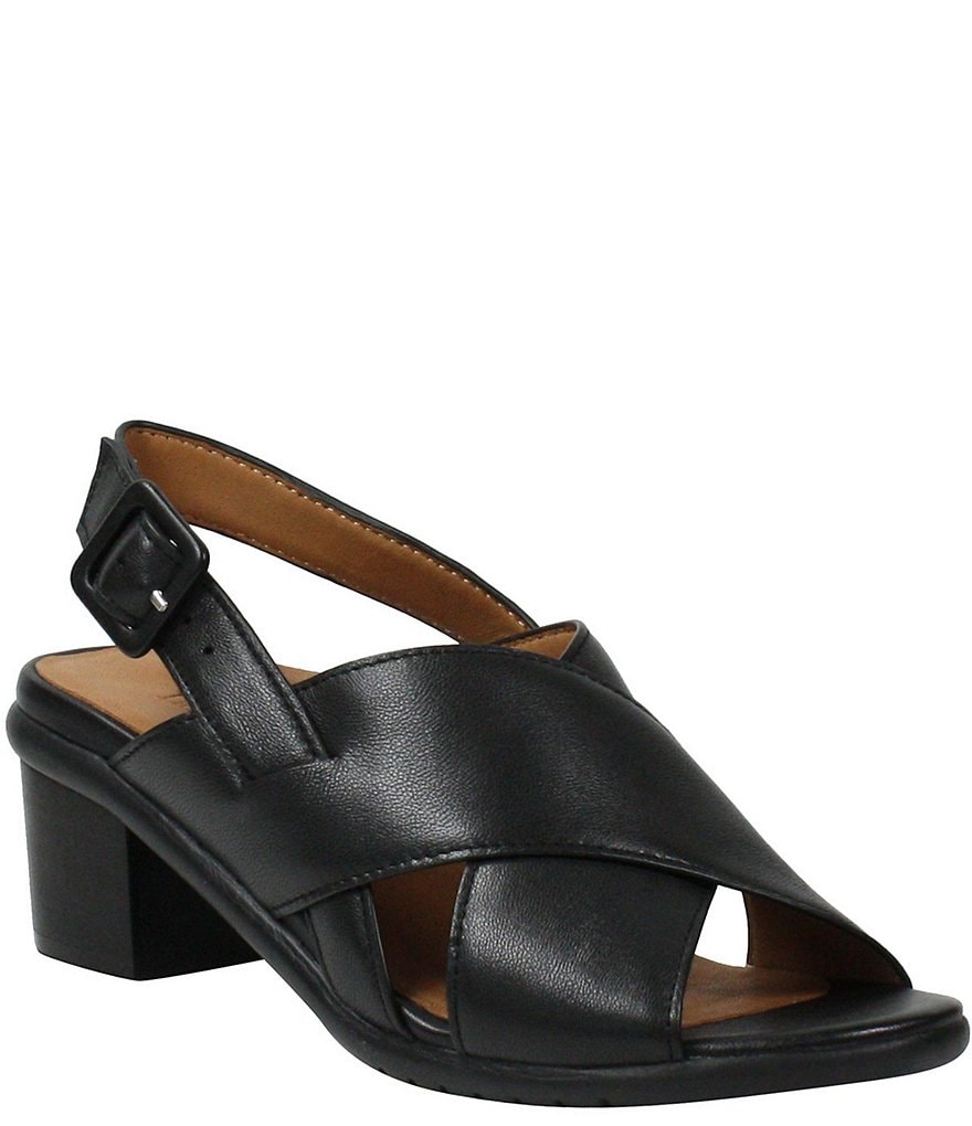 L'Amour Des Pieds Wangala Leather Block Heel Sandals