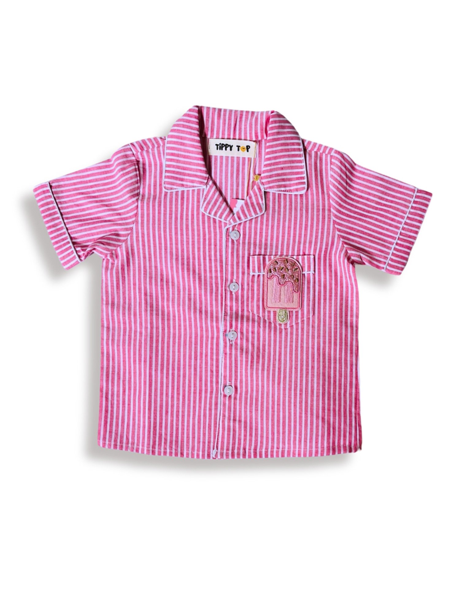 Tippy Top Girls Pink Striped Shirt with Pants