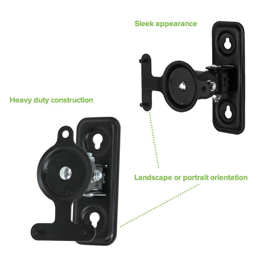 NavePoint SONOS PLAY:3 Speaker Wall Mount Bracket Tilt and Swivel Adjustable Black 7 Pack