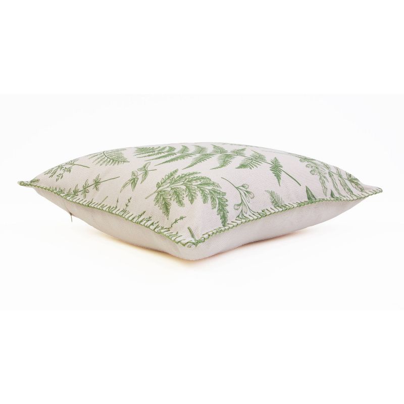22"x22" Loretta Leaf Whipstitch Reversible Pillow Green - Décor Therapy