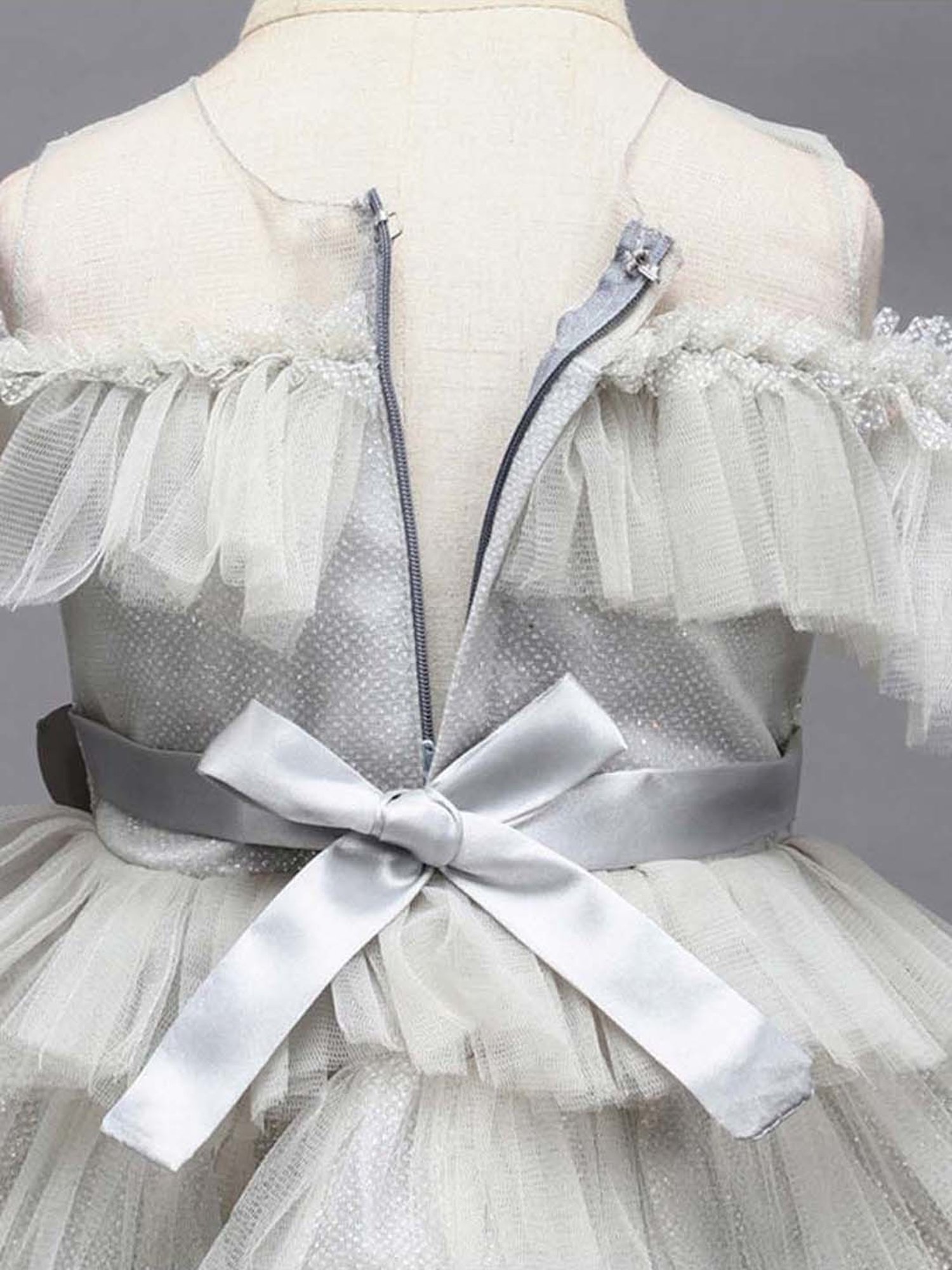 The Magic Wand Kids Beige Applique Dress