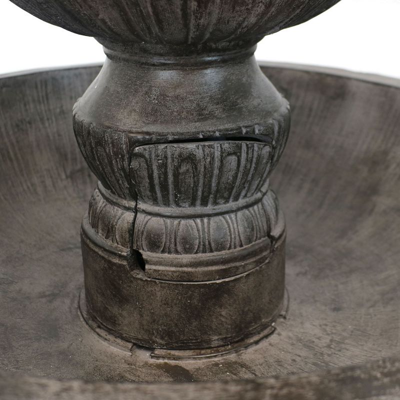Sunnydaze 55"H Electric Polystone Classic Style 3-Tier Designer Outdoor Water Fountain, Dark Brown