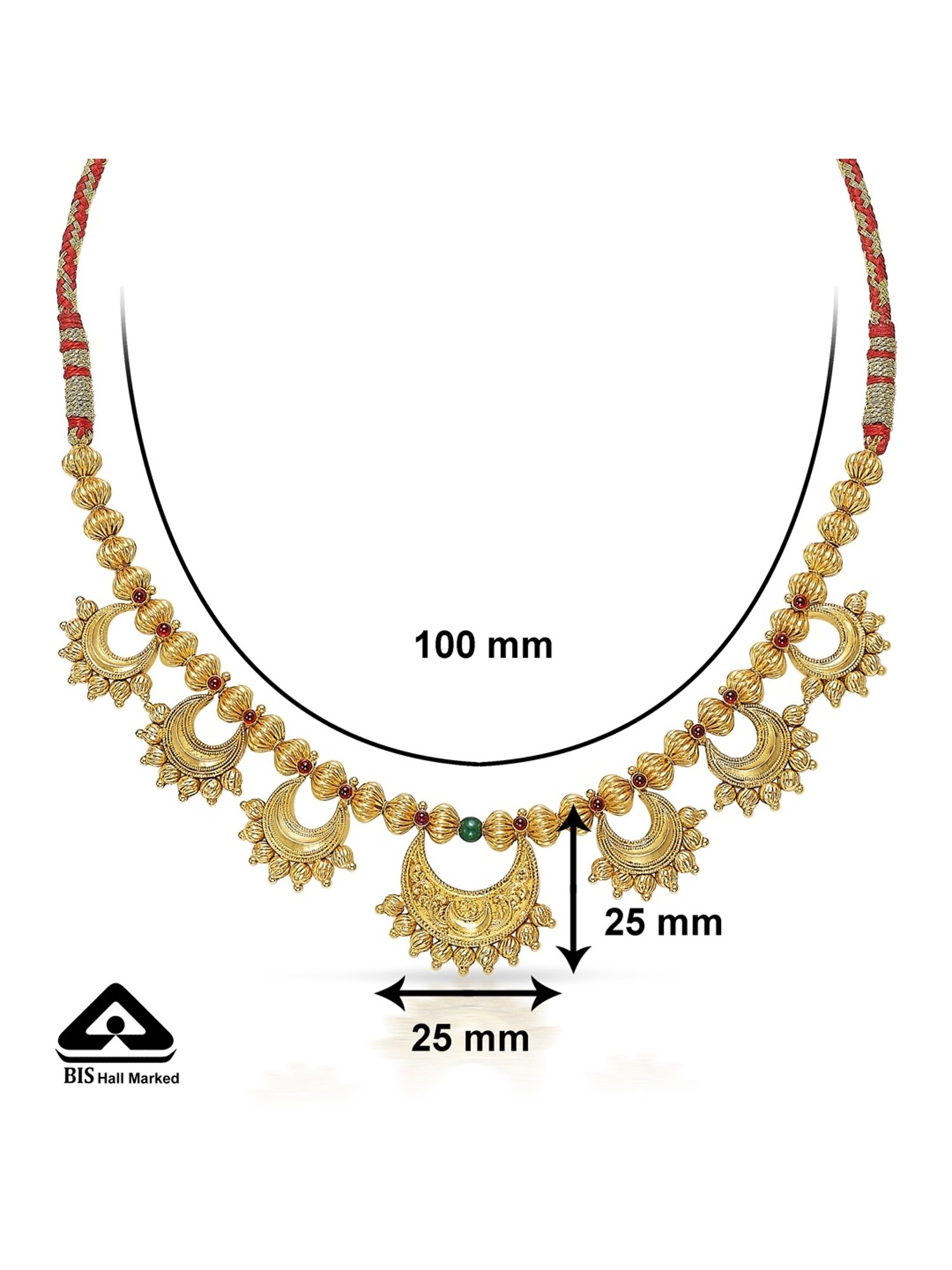 CKC Repouss&iquest; Work Rudraksha Gold Extender Neck Chain: Spiritual Elegance