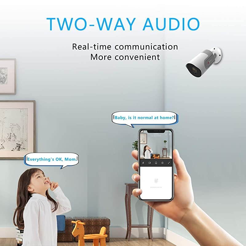 Outdoor Security Camera,  1080P Wireless WiFi Netvue Camera Home Surveillance Bullet Camera, IP66 Waterproof, Support 2 Way Audio Talk, Night Vision, Motion Detection, Cloud Storage Service