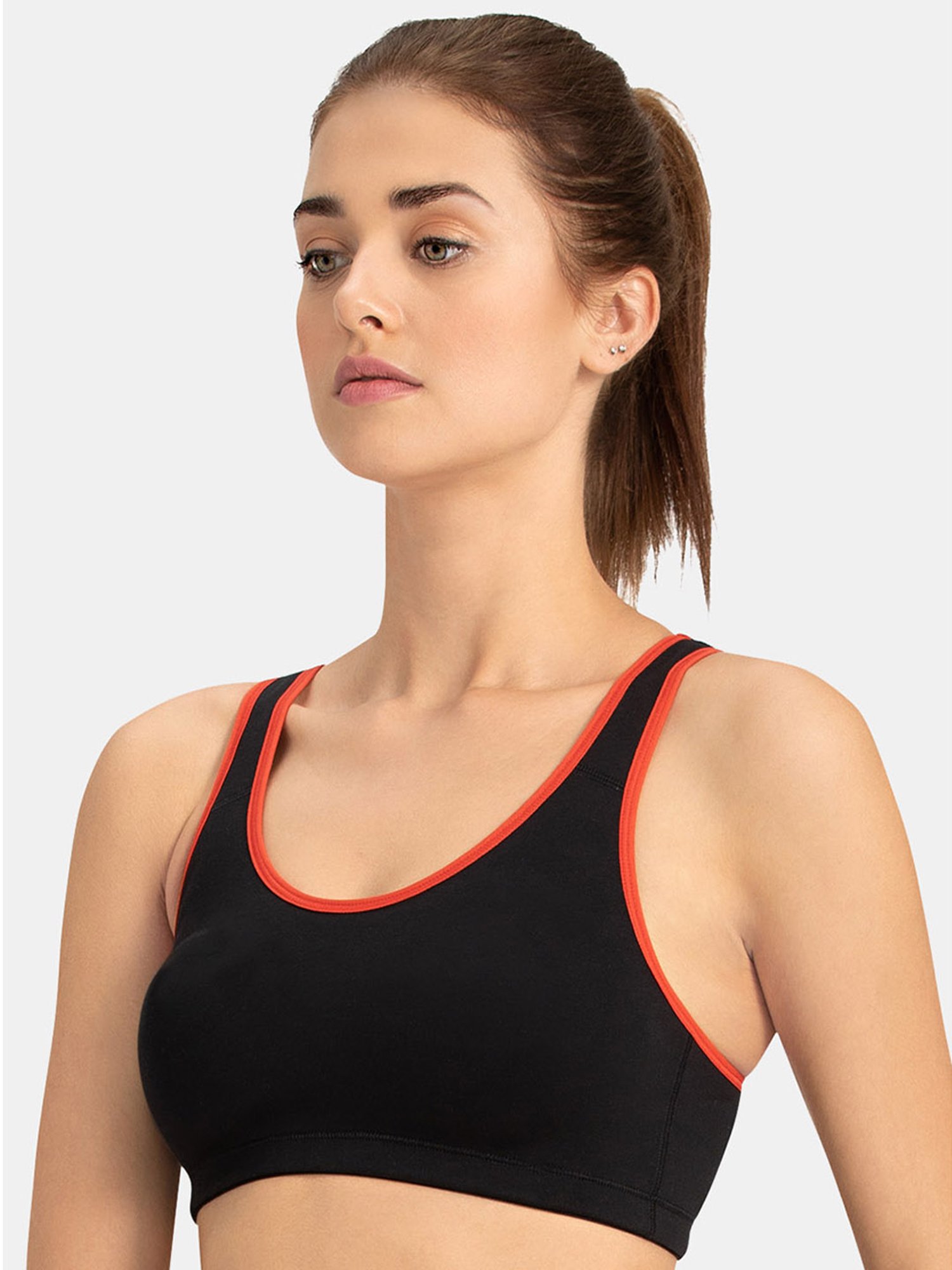 Amante Black & Lava Non Wired Non Padded Reversible Sports Bra