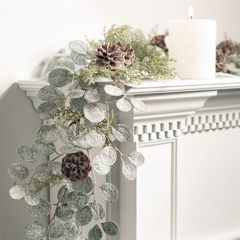 Sullivans 5' Eucalyptus & Pinecone Artificial Garland 60"L Green